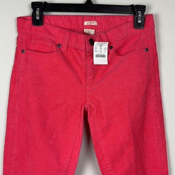 J. Crew Factory Toothpick Skinny Corduroy Pants Size 24 Hot Pink - Picture 3 of 9
